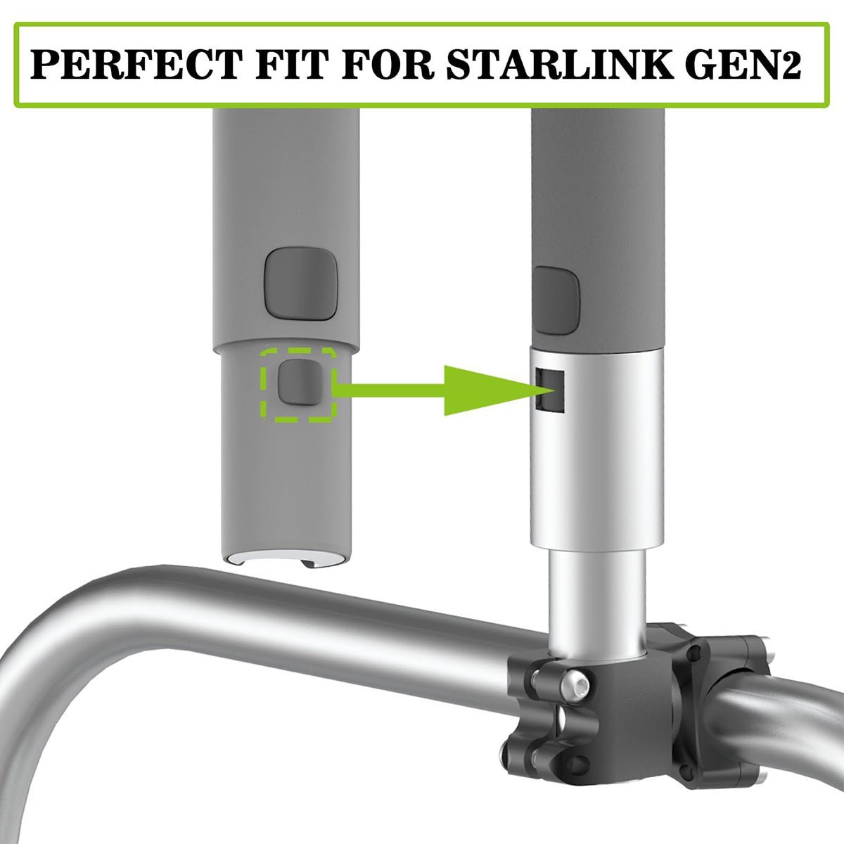 Alloy Starlink Mount with Pipe Adapter for Starlink Gen 2 - Parts4Star
