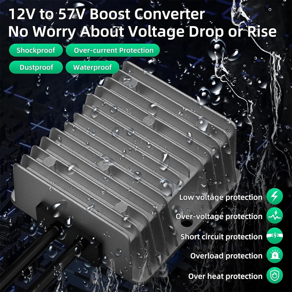 12V/24V to 57V Car Charger Step Up Converter with Female Plug for Starlink Gen 3