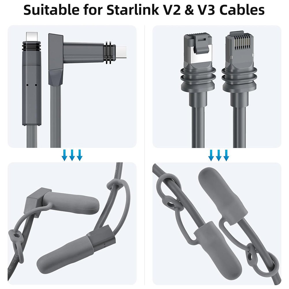 Starlink Gen 3 / Gen 2 Waterproof Silicone Cable End Caps (2 Pcs) for Standard 4 / 4X - Parts4Star