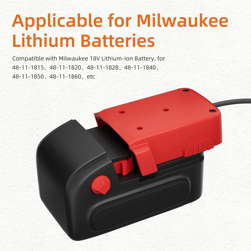 Milwaukee 18V Battery Adapter with DC Power Cable for Starlink Mini