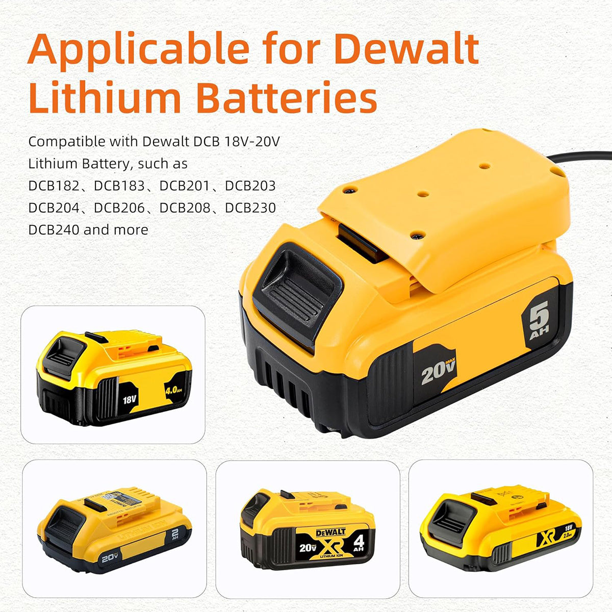 DeWalt Battery Adapter with DC Power Cable for Starlink Mini