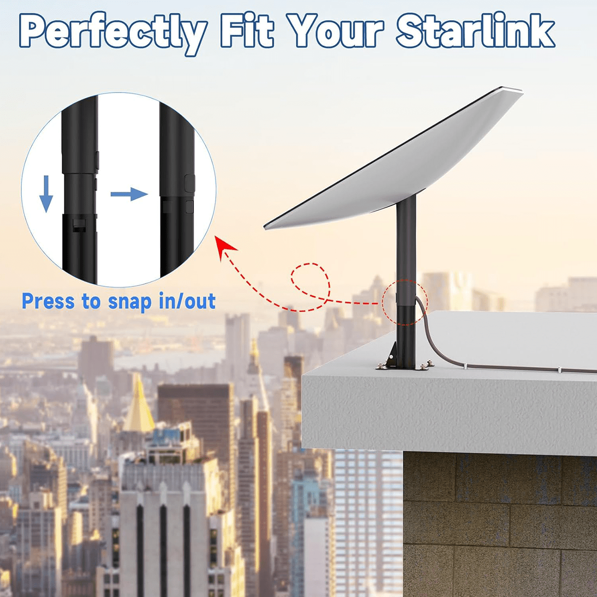Heavy - Duty Carbon Steel Roof Mount for Starlink Gen 2 Dish - Parts4Star