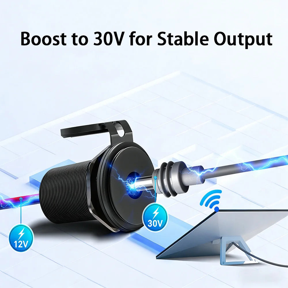 12V to 30V Step - Up Converter Recessed Mount Adapter for Starlink Mini - Parts4Star