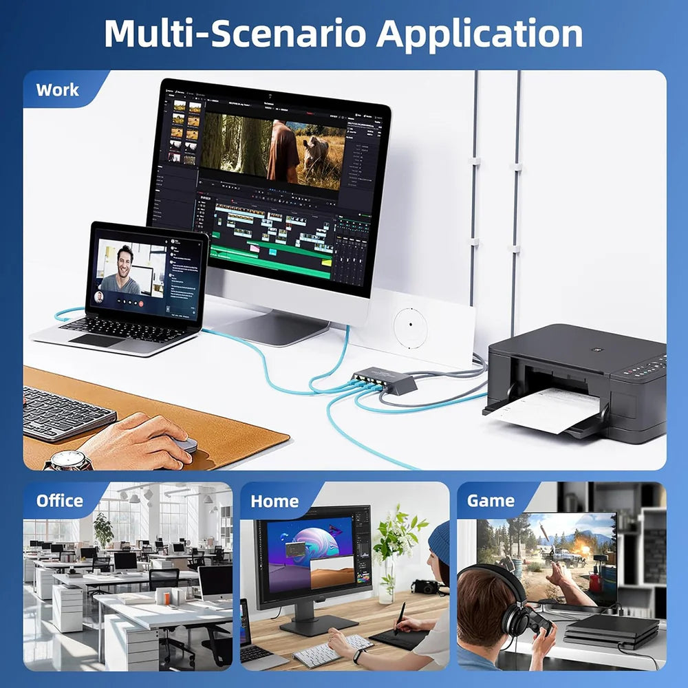 4-Port Ethernet Adapter for Starlink Gen 3 / Mini – Connect Up to 4 Devices