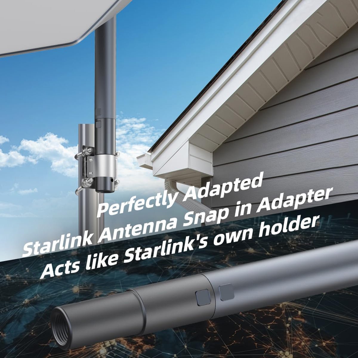 Aluminum Pipe Mount Adapter for Starlink Gen 2 Dish - Parts4Star