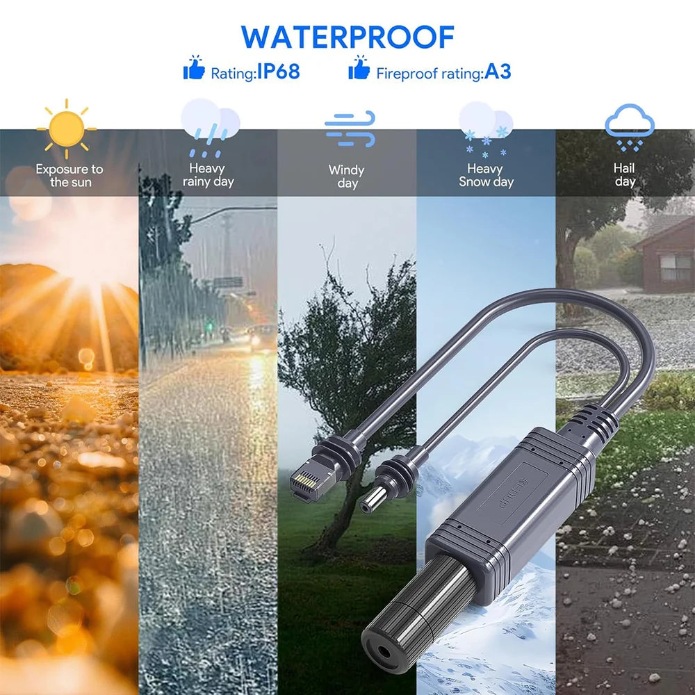 Adaptateur injecteur et répartiteur PoE passif Gigabit 150 W pour Starlink Mini Sortie 48 V, protection contre les décharges électrostatiques