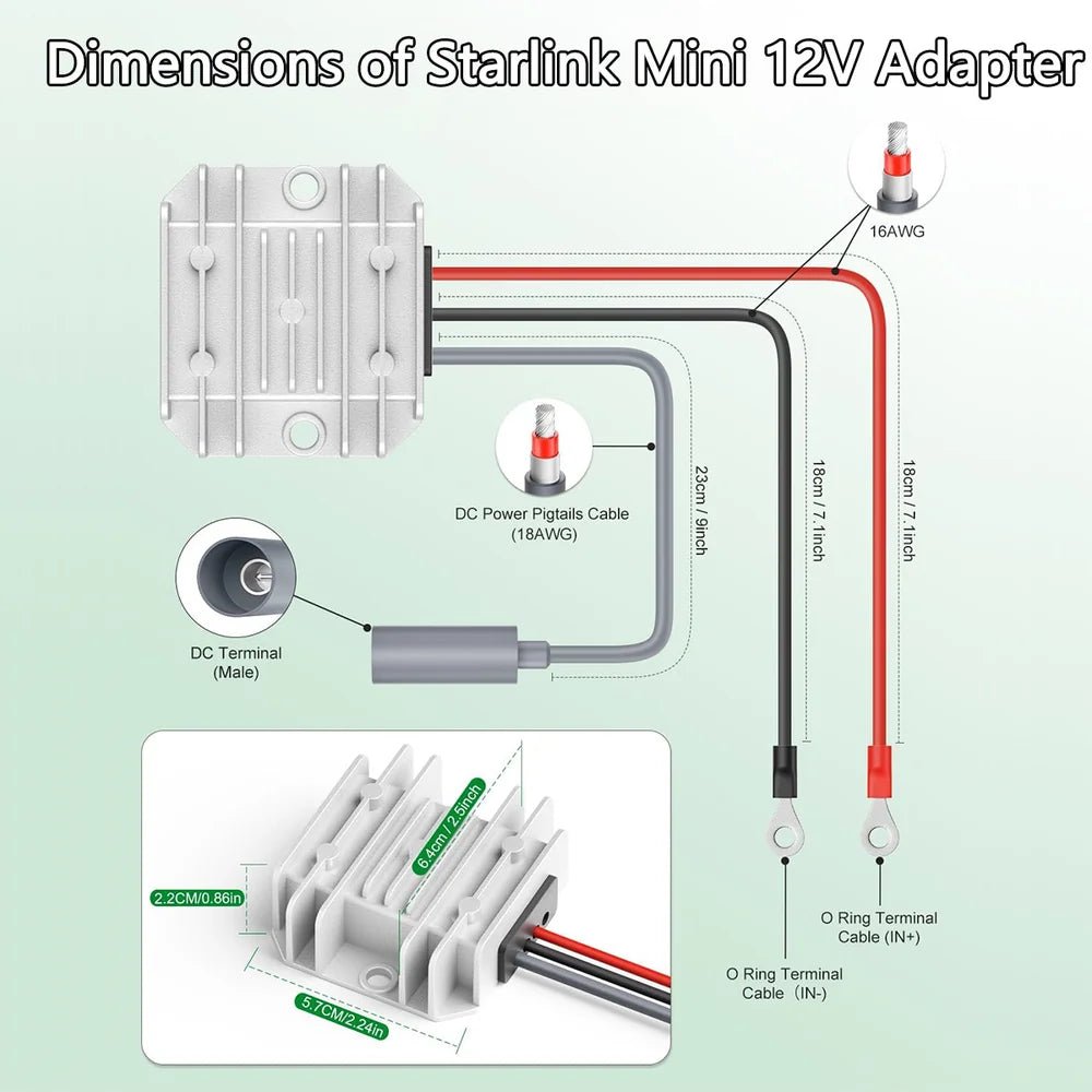 12V/24V to 30V Converter with Female Plug for Starlink Mini - Parts4Star
