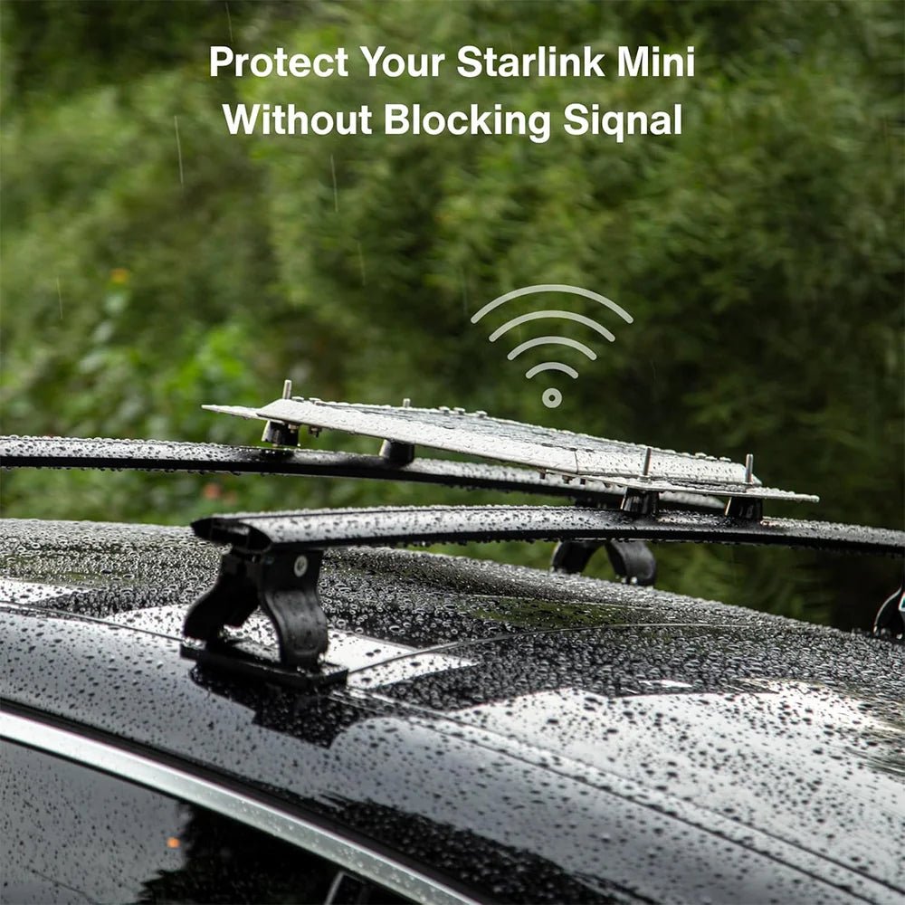 Starlink Mini T - Slot Roof Rack Mount with Stainless Steel Frame & PC Shell Cover - Parts4Star