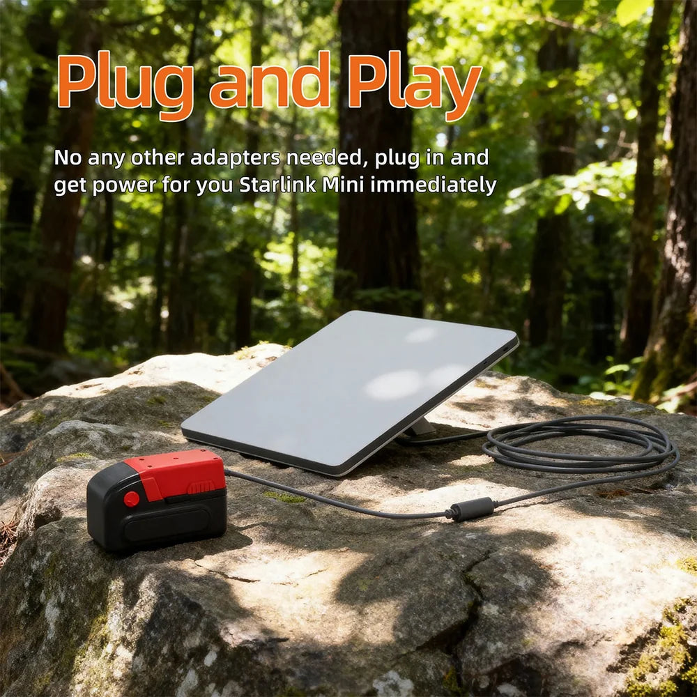 Milwaukee MAdaptateur secteur pour batterie 18 V avec sortie CC femelle pour Starlink Mini