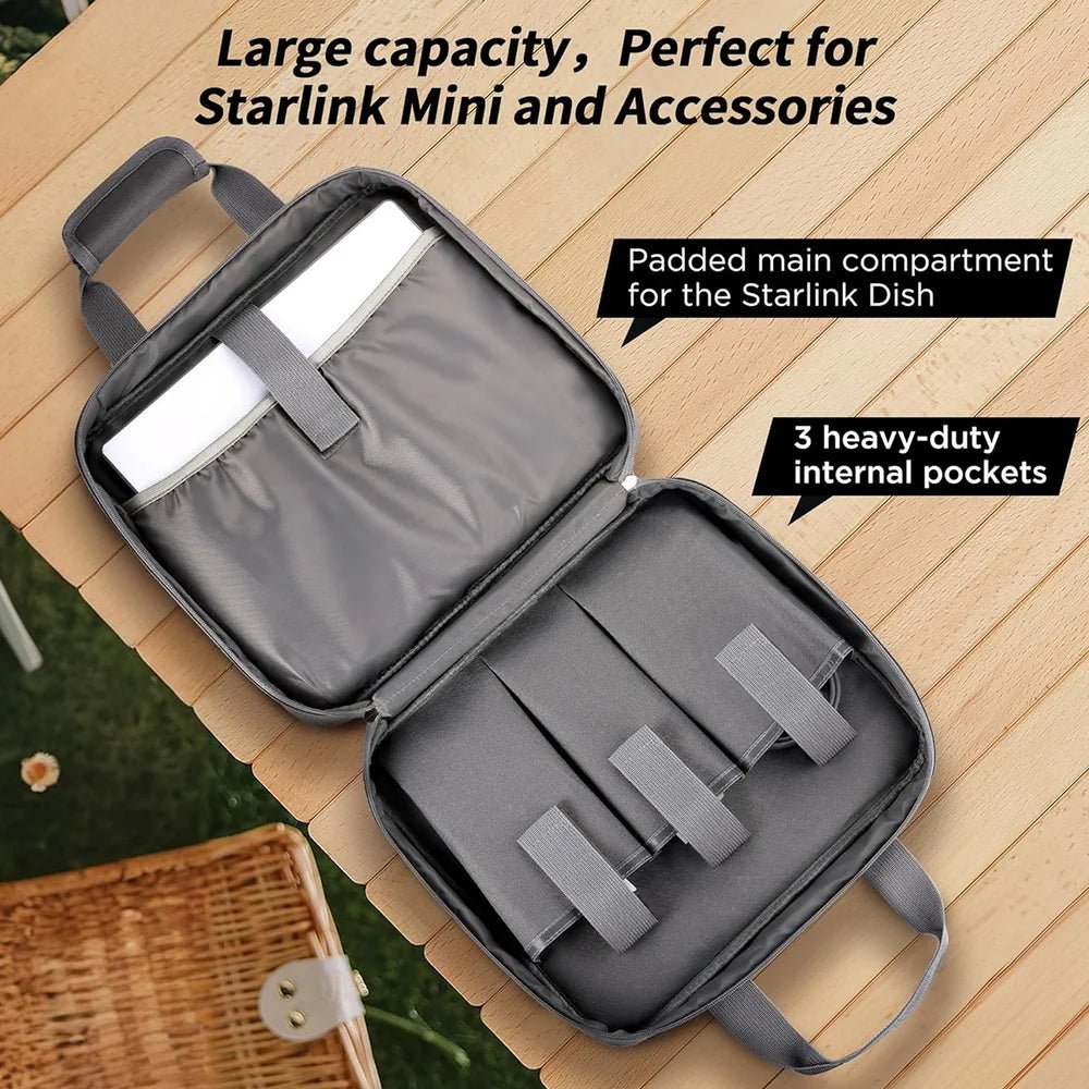 Compact Travel Case for Starlink Mini – Fits Dish & Accessories - Parts4Star