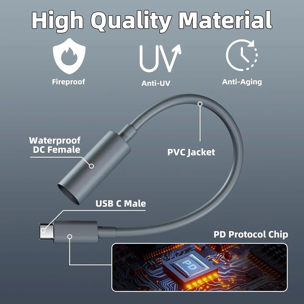 USB - C to DC Power Adapter Cable With PD Chip for Starlink Mini - Parts4Star