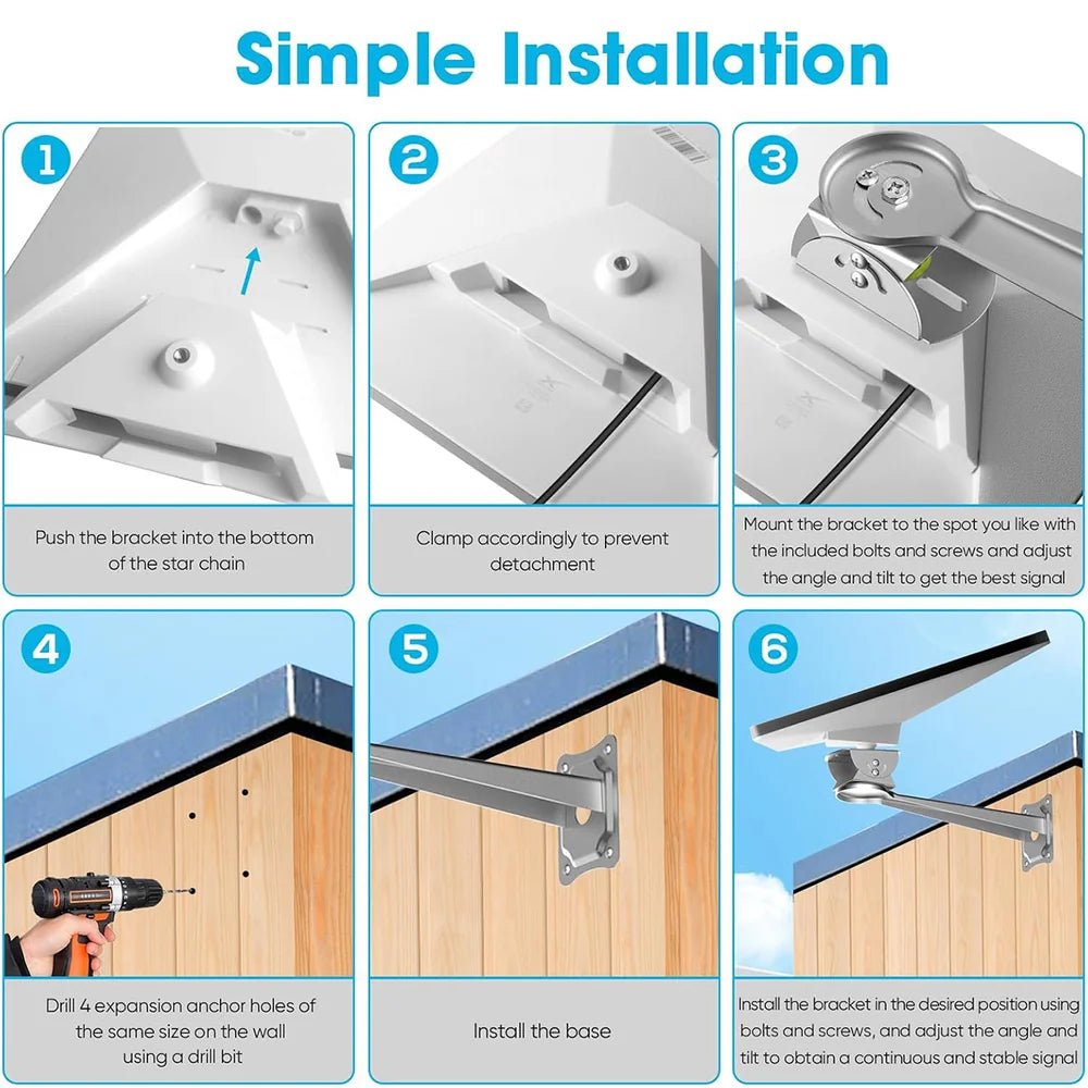 Adjustable Wall Mount Bracket Kit for Starlink Mini - Parts4Star
