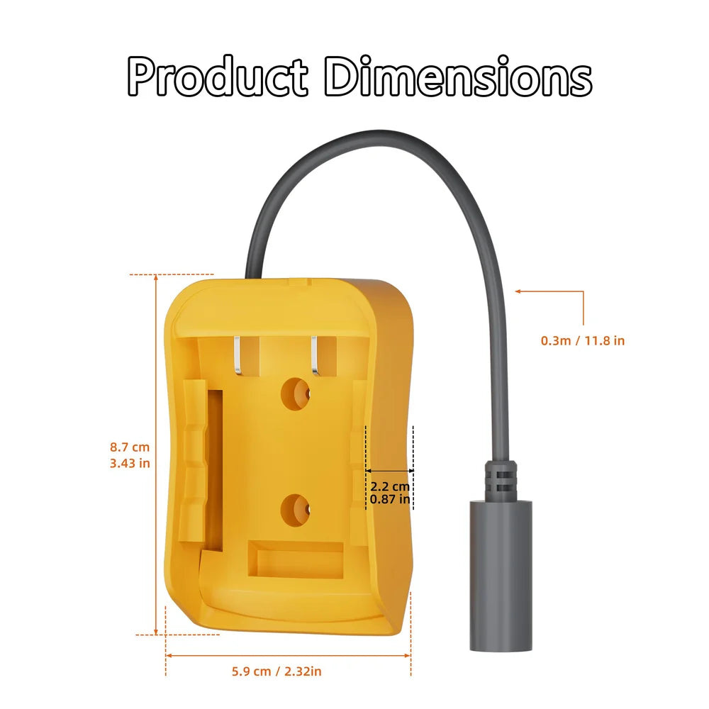Starlink Mini Adaptateur de batterie DeWalt 20 V avec câble d'alimentation femelle DC5521