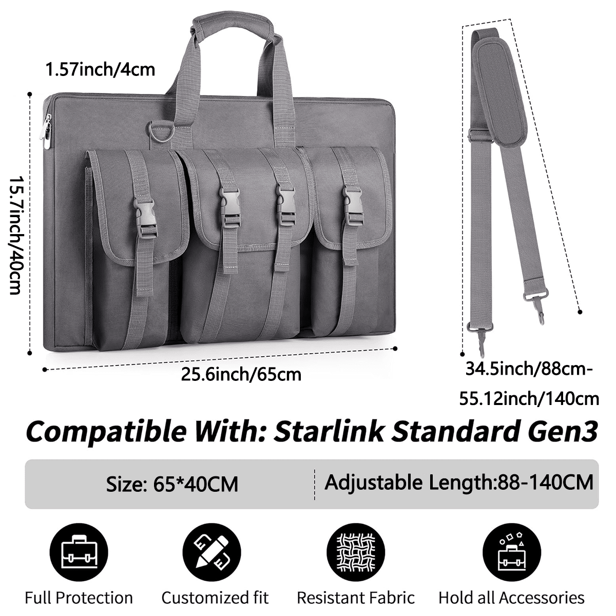 Starlink Gen 3 Carrying Bag - Fits Dish and Accessories for Standard 4 / 4X - Parts4Star