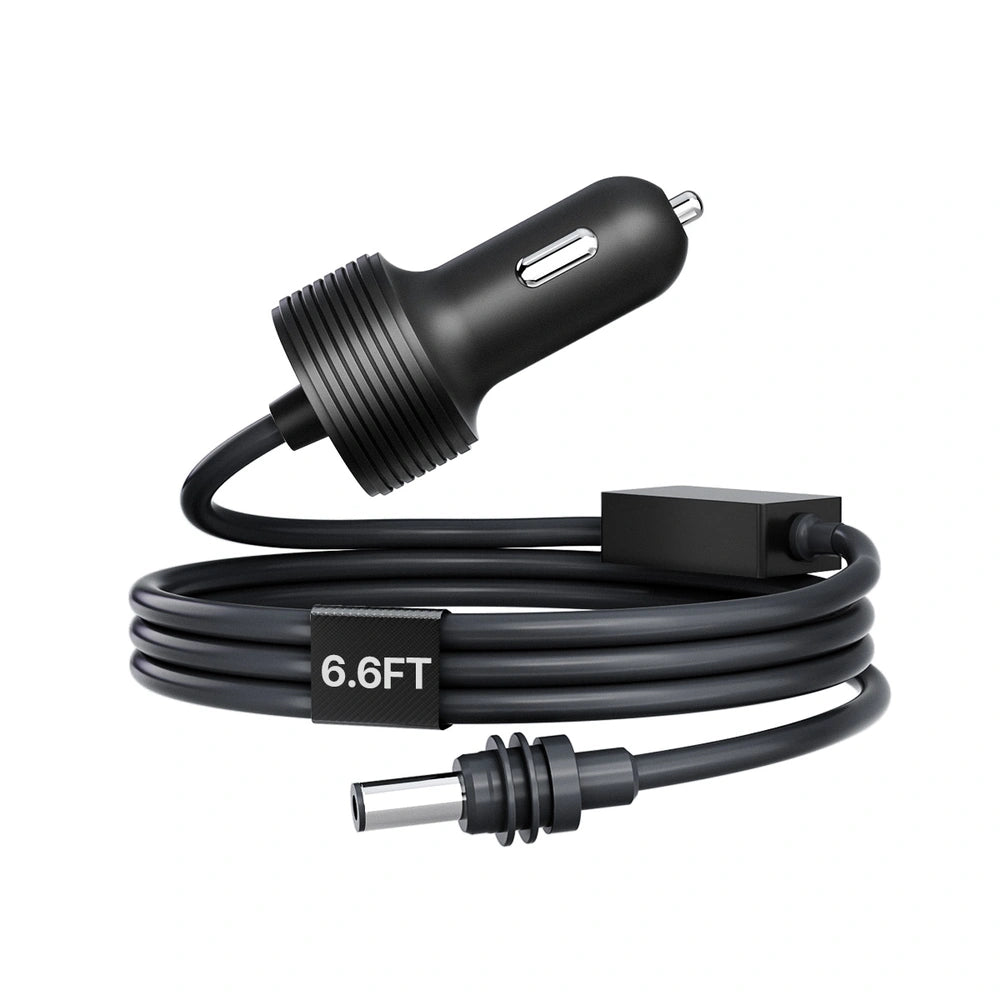 Car adapter with 6.6ft DC power cable