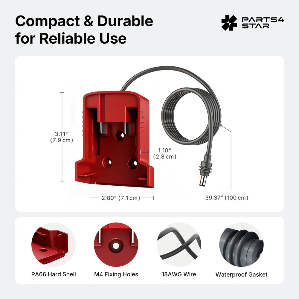 Compact and durable battery adapter design