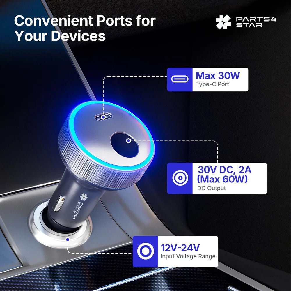 Starlink Mini 30V Step - Up Car Adapter with USB - C Port - Parts4Star