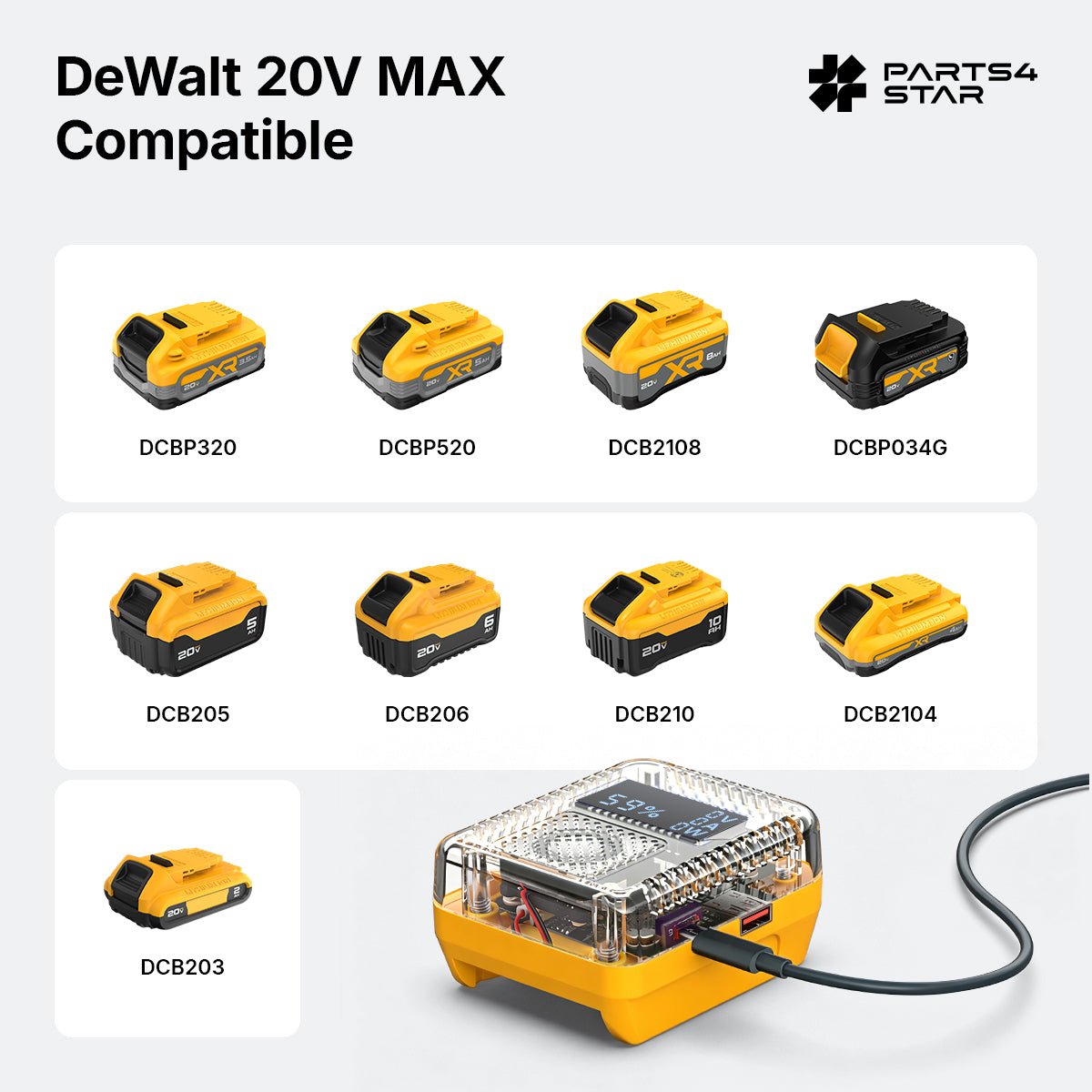Starlink Mini Battery Adapter for DeWalt 20V MAX, 138W - Parts4Star