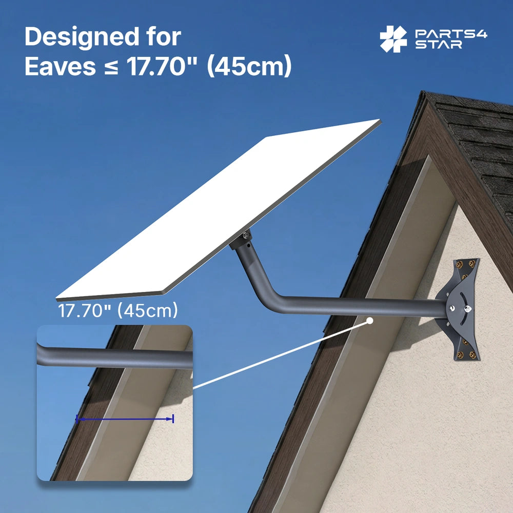 Starlink mount designed for eaves up to 17.70 inches