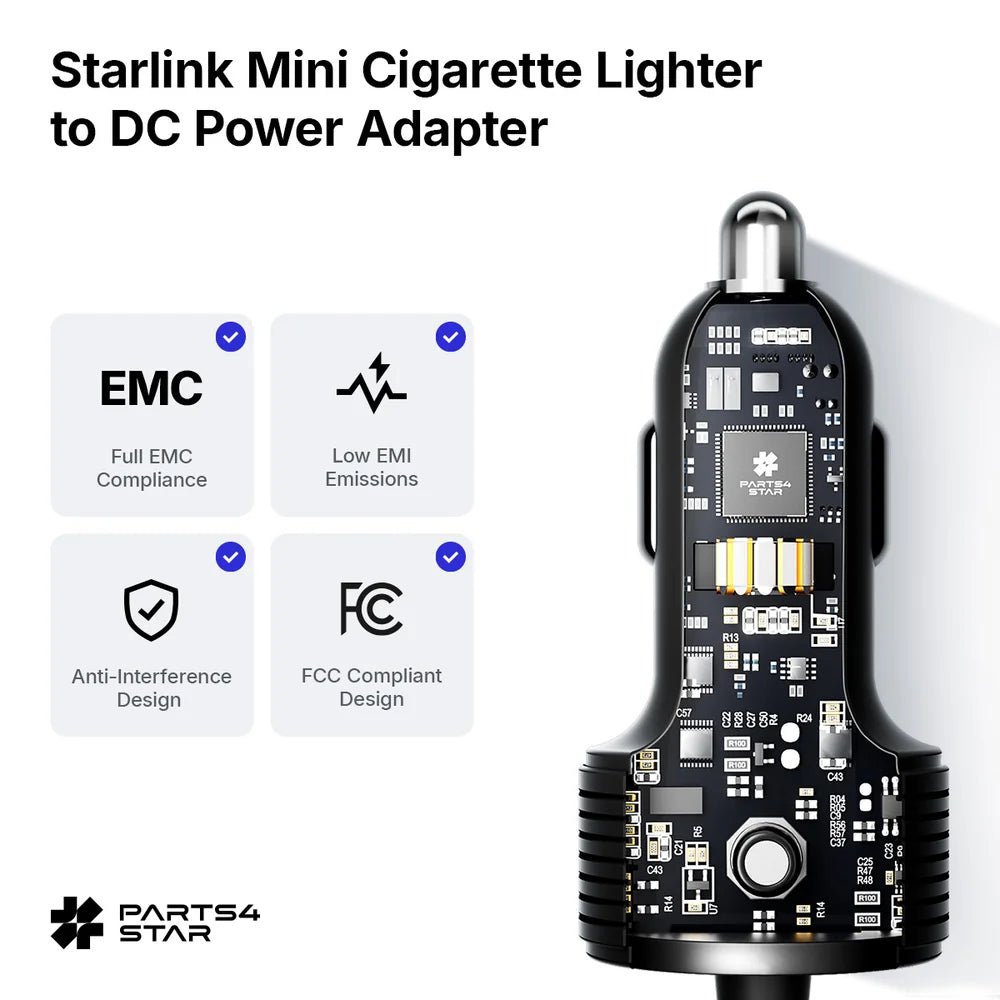 Cigarette Lighter to DC Power Cable for Starlink Mini - Parts4Star