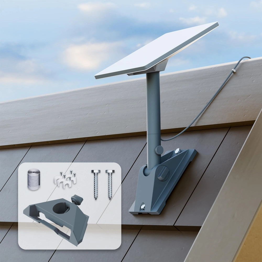 Starlink Mini Adjustable Roof Pivot Mounting Kit with 0–90° Tilt & 360° Rotation, Heavy-Duty Aluminum Alloy, Fits Tile, Shingle & Flat Roofs, Starlink Mini Accessories
