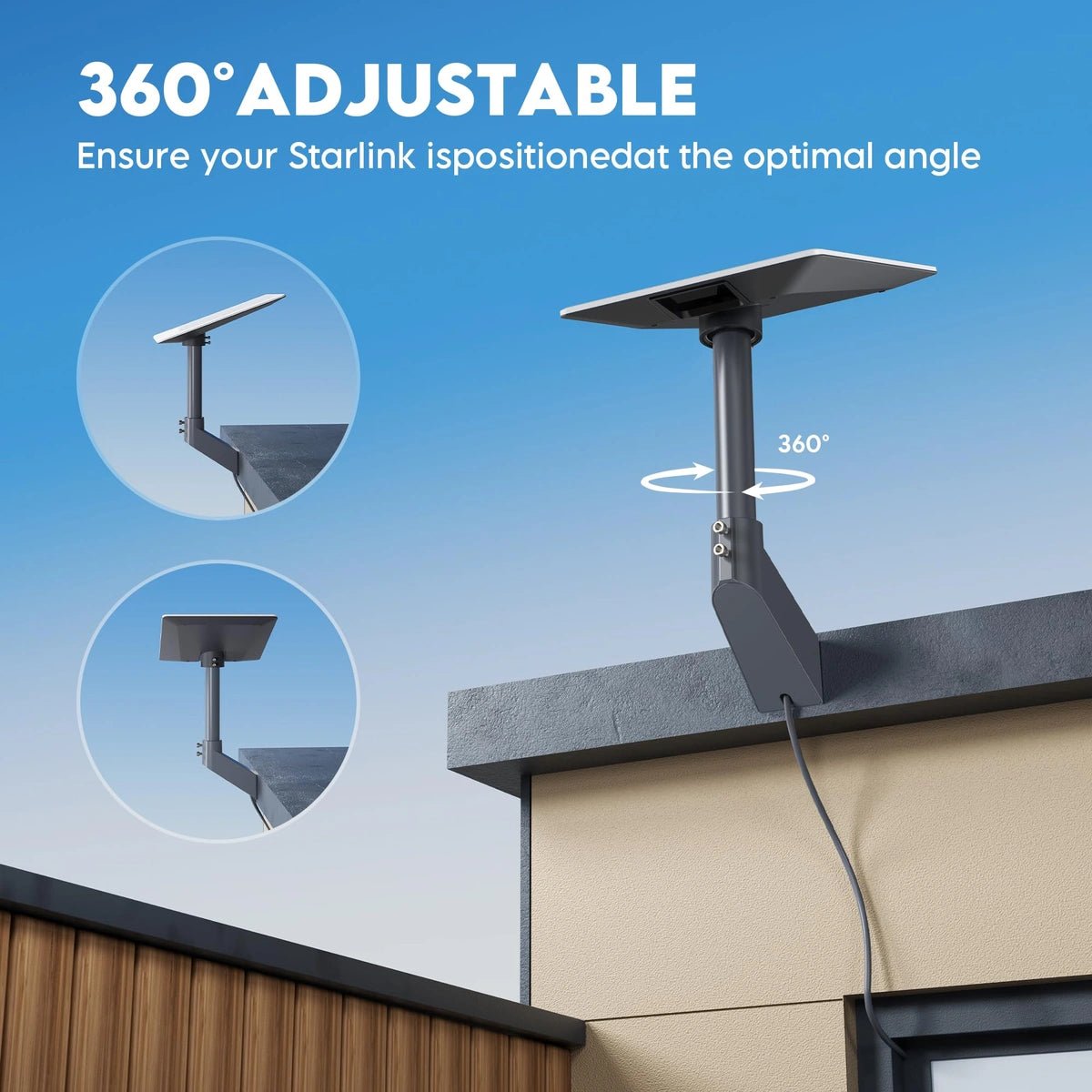Starlink V5 Wall Mount - Mini-Inspired 360° Adjustable Mount - Parts4Star