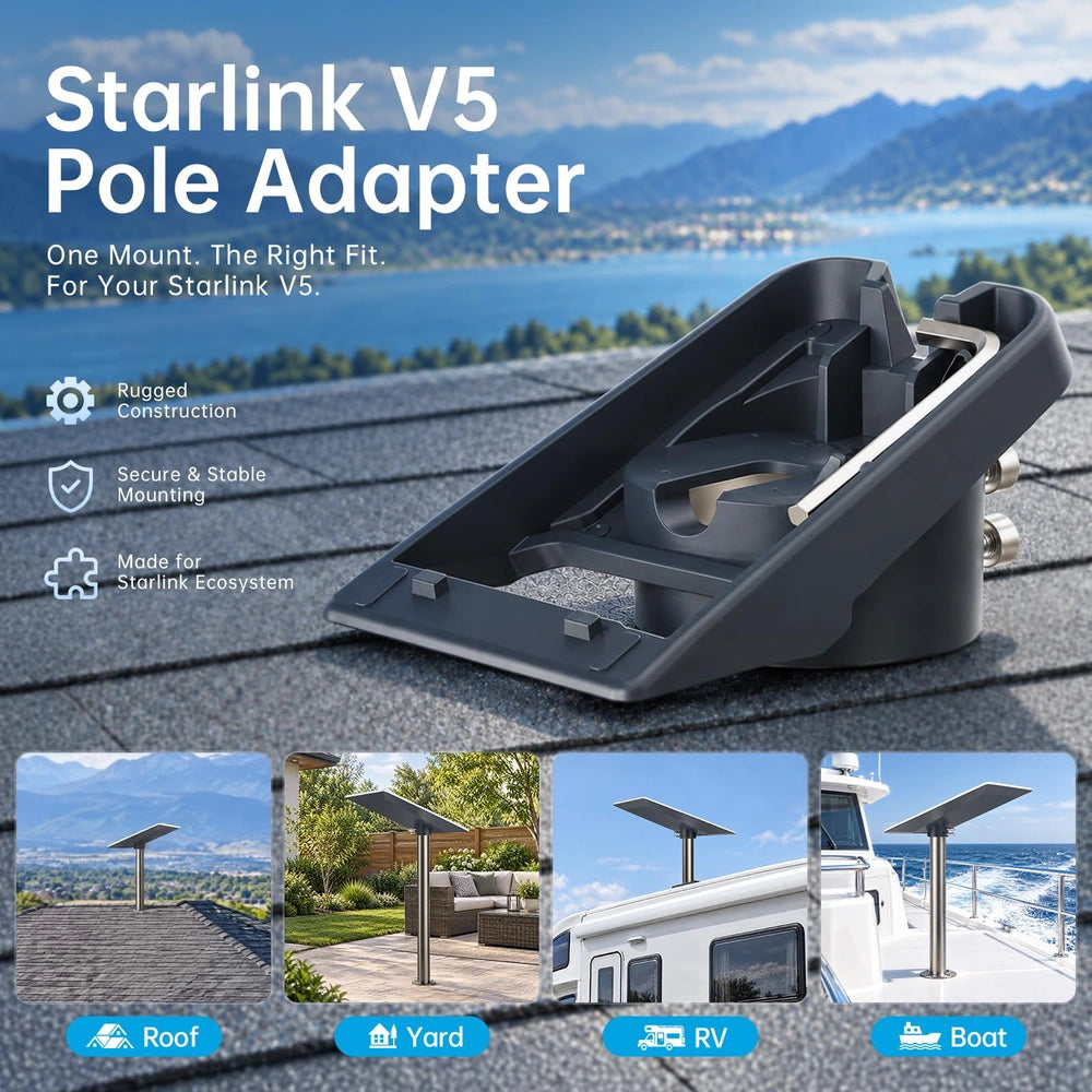Starlink Adaptateur de tuyau V5 Adaptateur de montage sur poteau inspiré de l'adaptateur de tuyau OEM