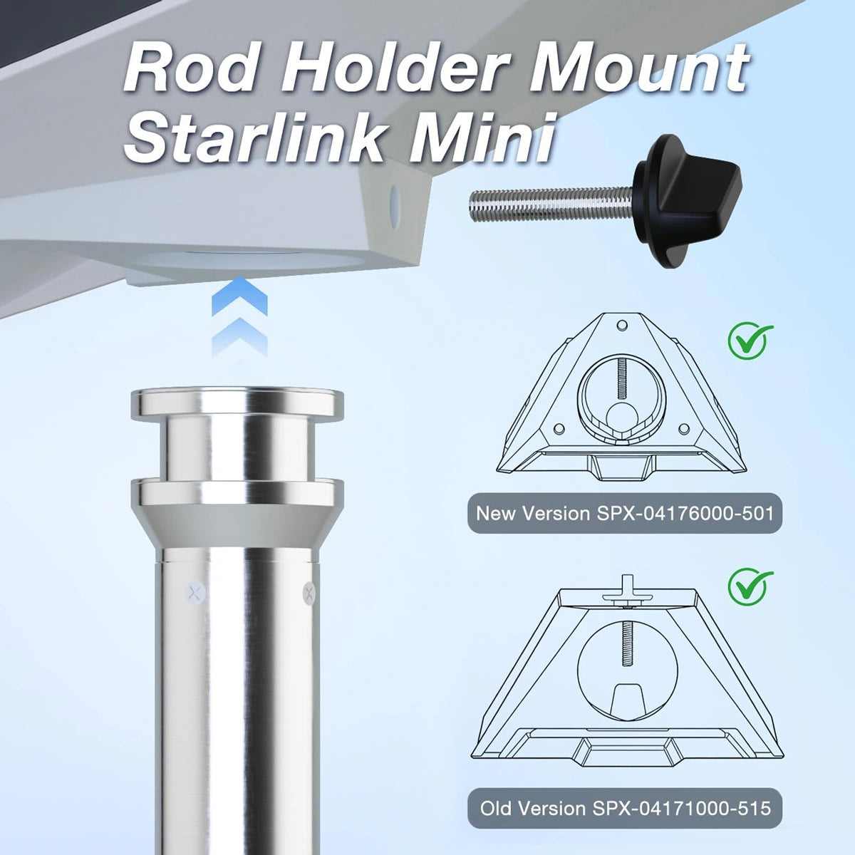 Starlink Mini Support porte-canne à pêche-Acier inoxydable 316 de qualité marine