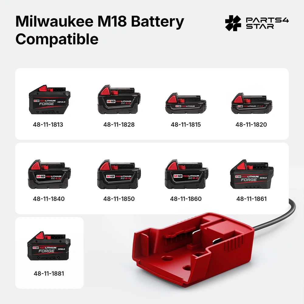 Milwaukee M18 battery compatibility chart