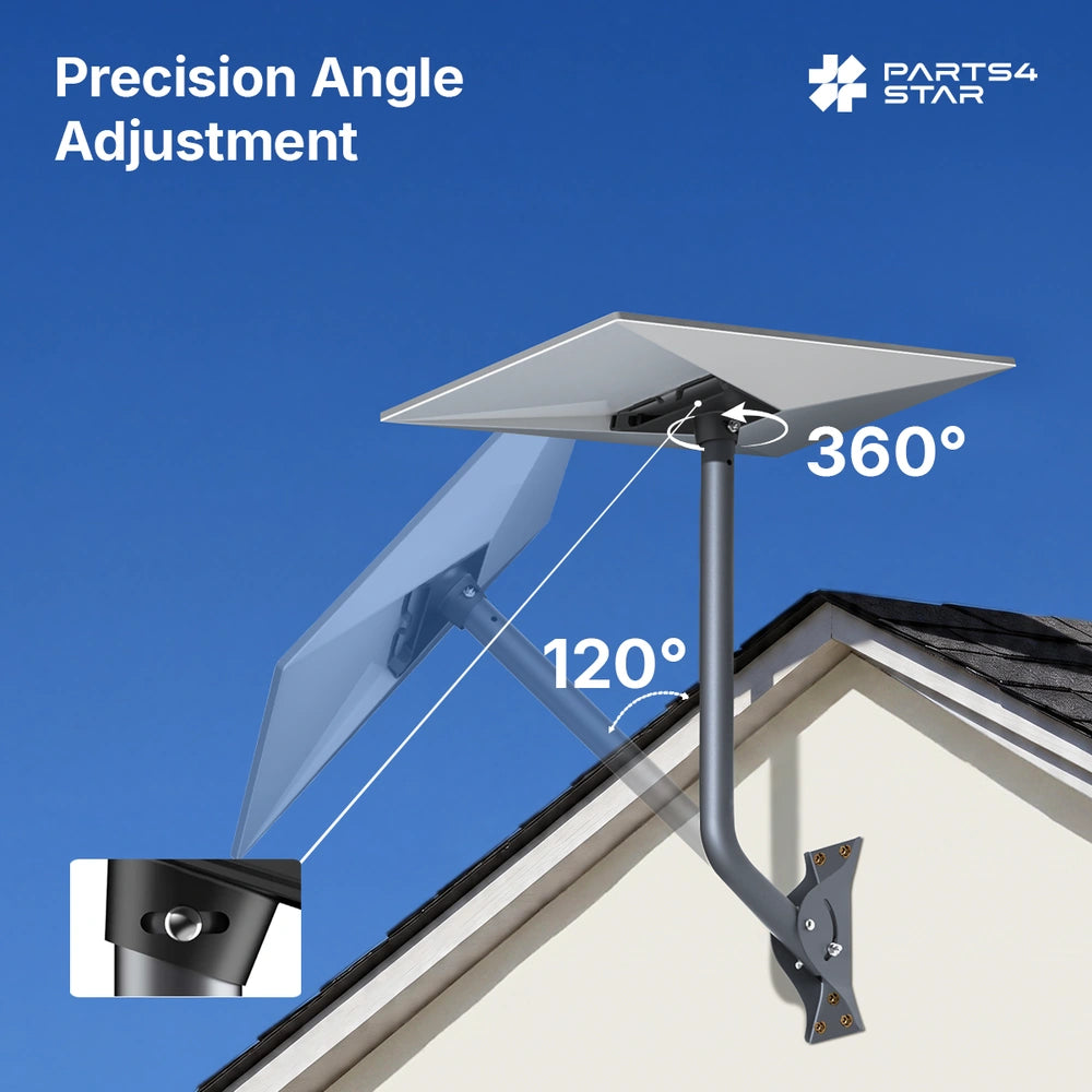 Precision angle adjustment for Starlink roof mount