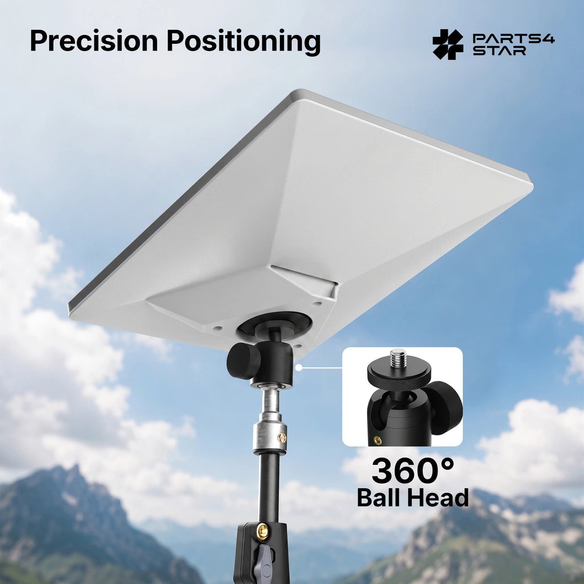 Precision positioning with 360-degree ball head for Starlink