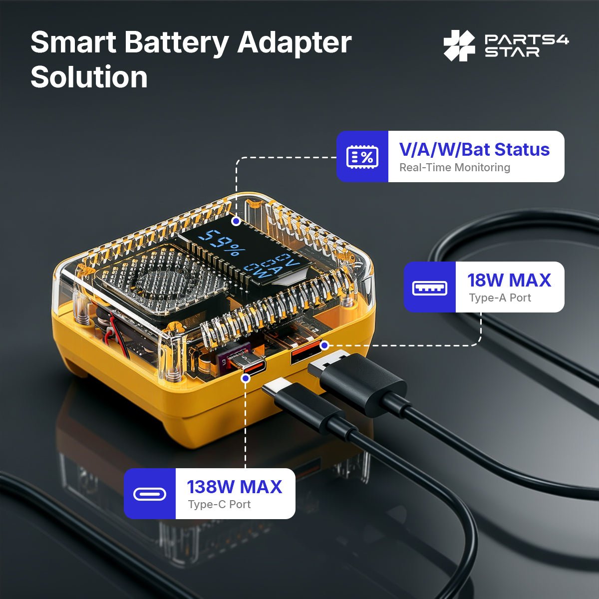 Starlink Mini Battery Adapter for DeWalt 20V MAX, 138W - Parts4Star