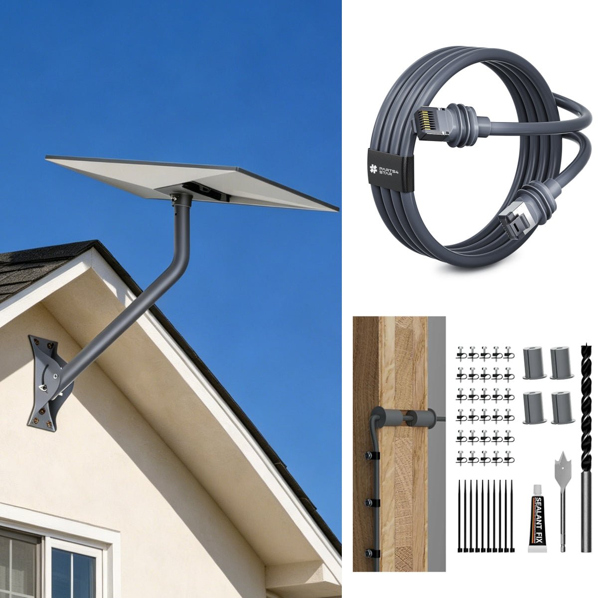 Starlink Gen 3 26" Adjustable Wall Mount Kit with Router & Cable Mounts - Parts4Star