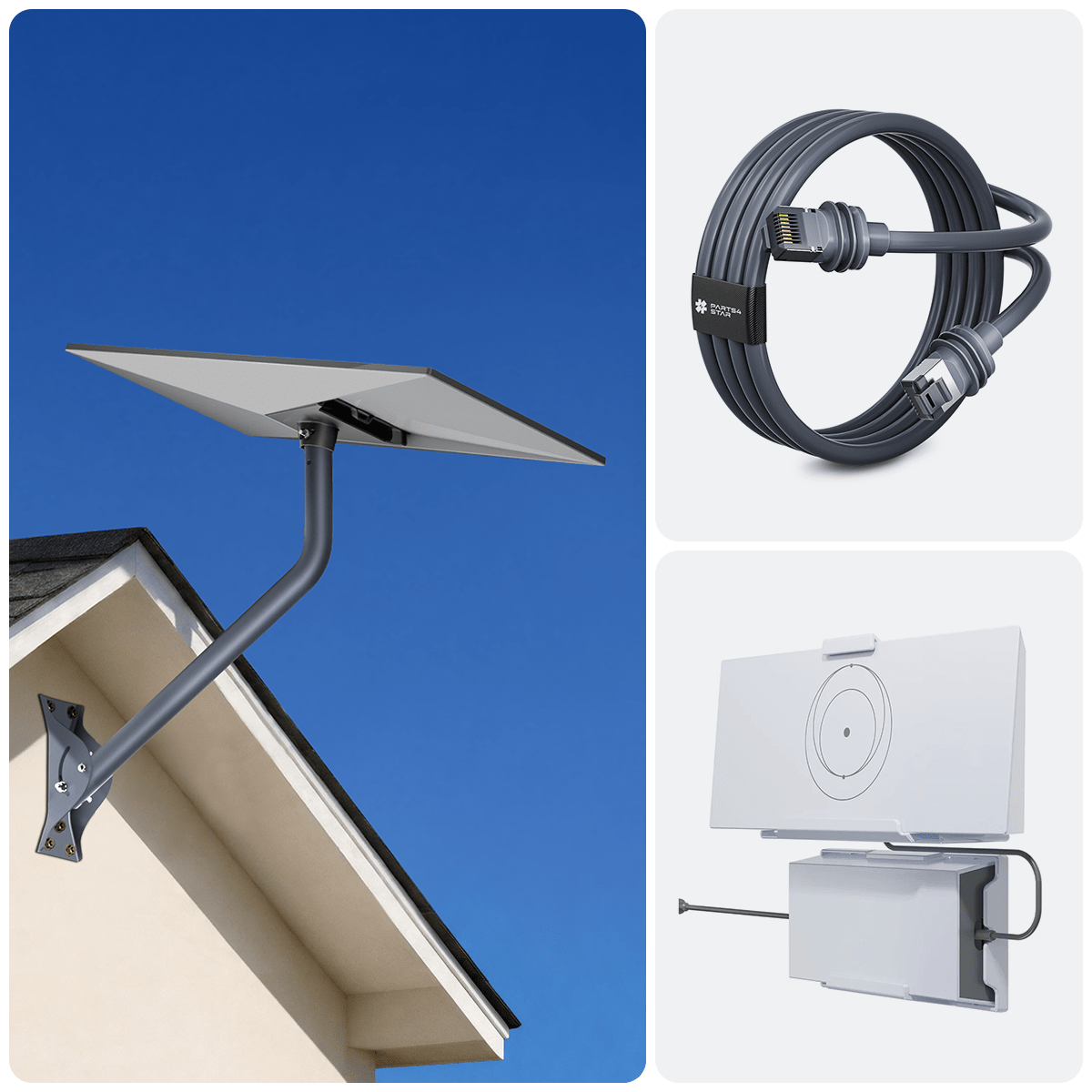 Starlink Gen 3 26" Adjustable Wall Mount Kit with Router & Cable Mounts - Parts4Star