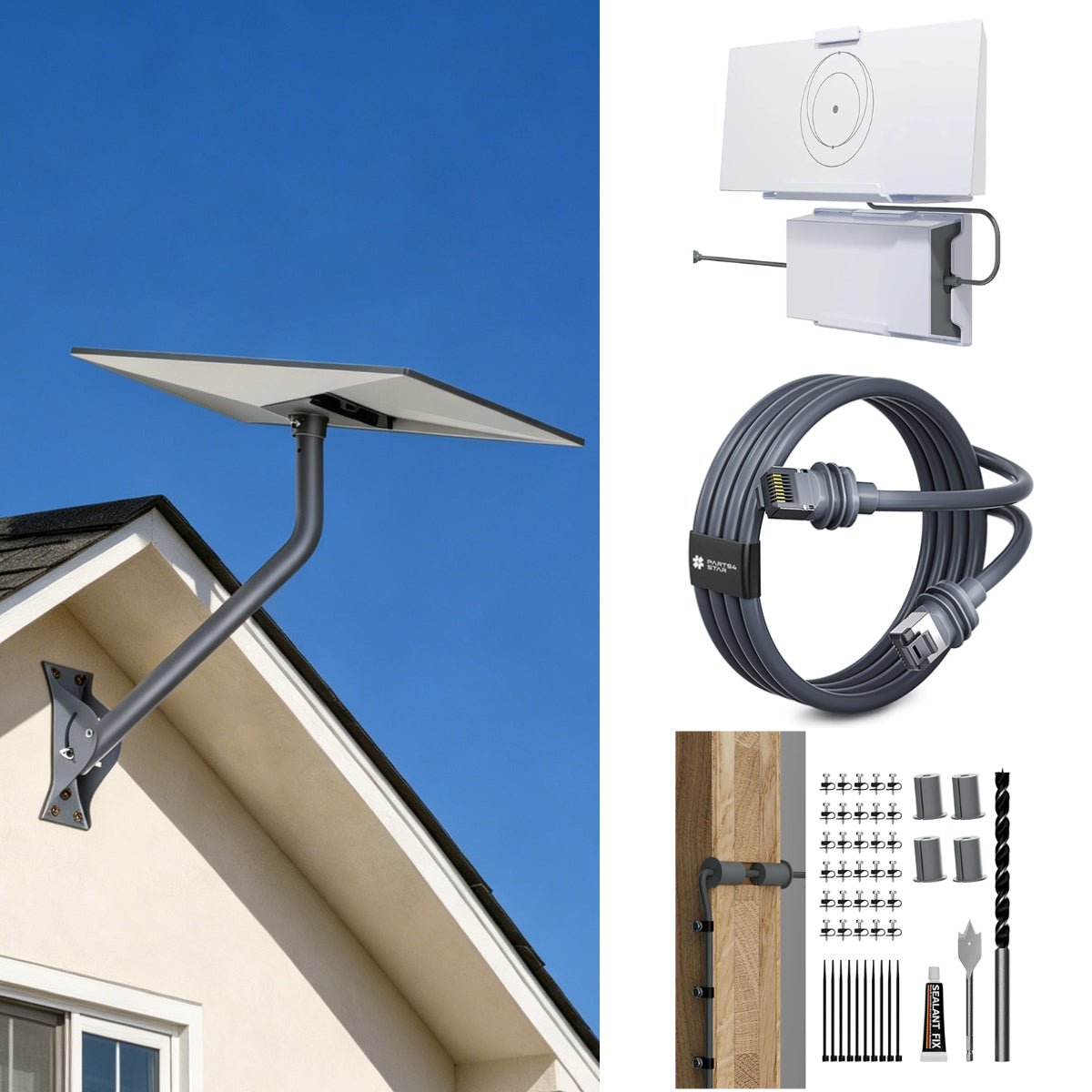 Starlink Gen 3 26" Adjustable Wall Mount Kit with Router & Cable Mounts - Parts4Star