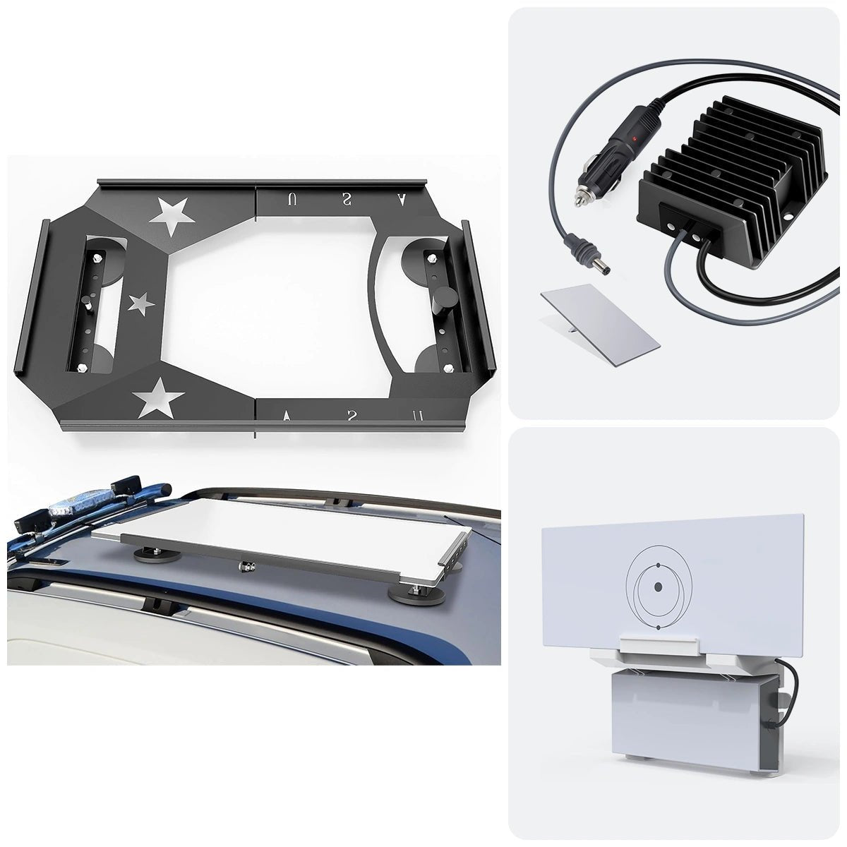 Starlink Gen 3 Flat Mount - Magnetic Quick‑Release Kit with Car Adpter & Router Mount - Parts4Star