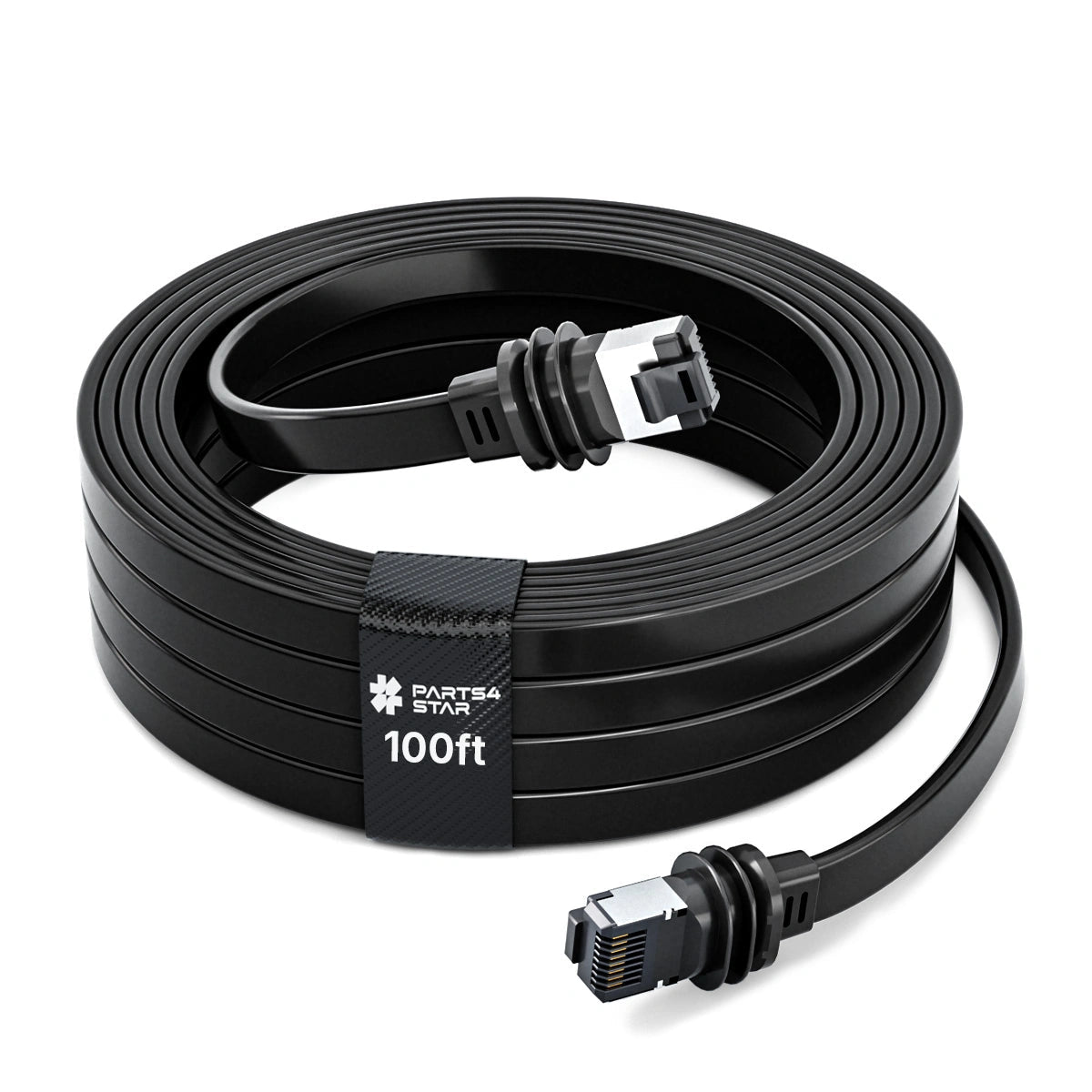 Flat cord extension cable 100ft with connectors