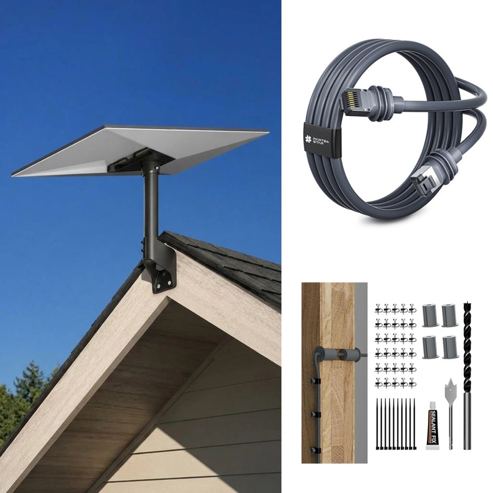 Starlink Gen 3 Wall & Roof Mount Kit – Full Install Bundle with Cable & Router Mount - Parts4Star