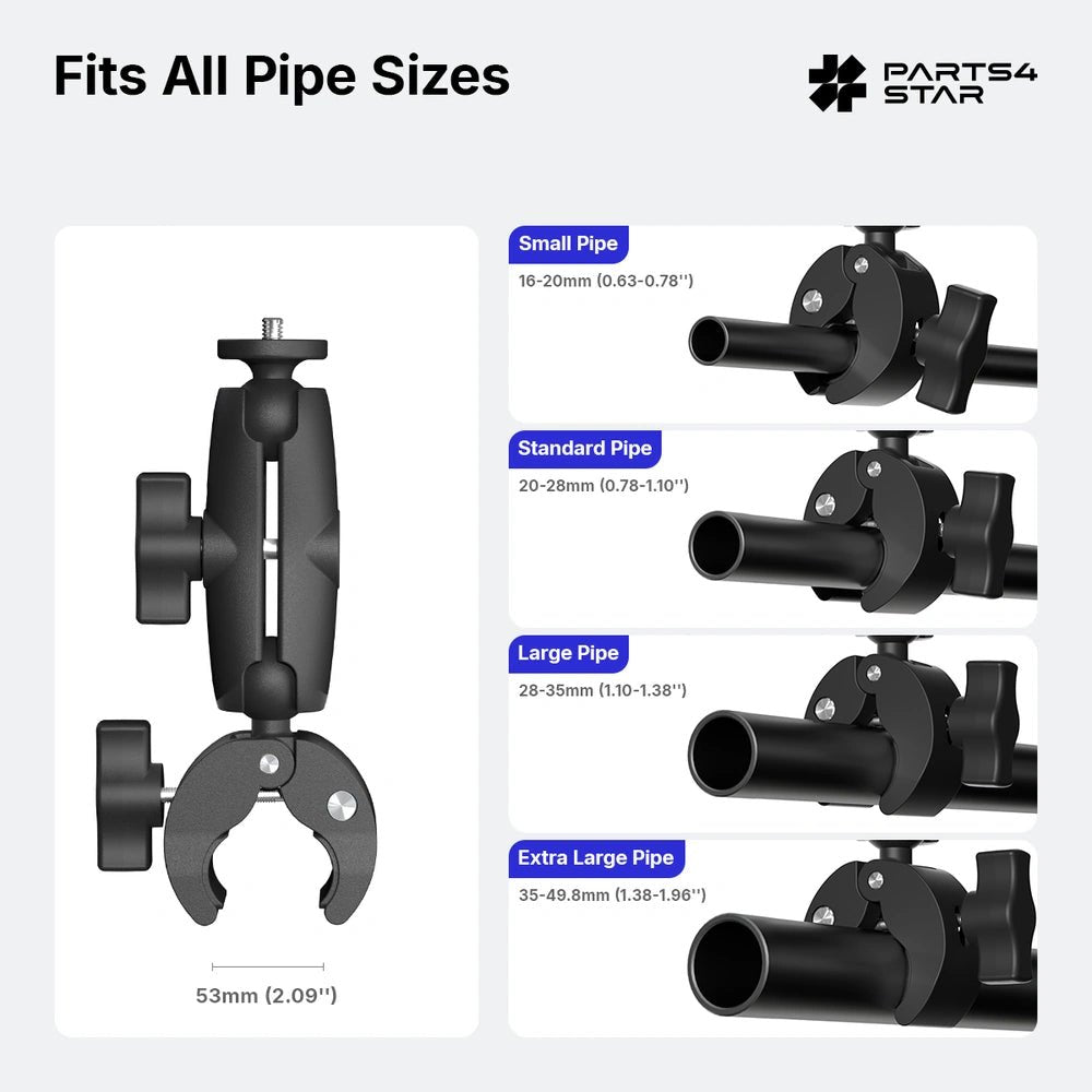 Starlink Mini Adjustable Clamp Mount Kit With 1/4" - 20 and 3/8" - 16 Conversion Screw - Parts4Star