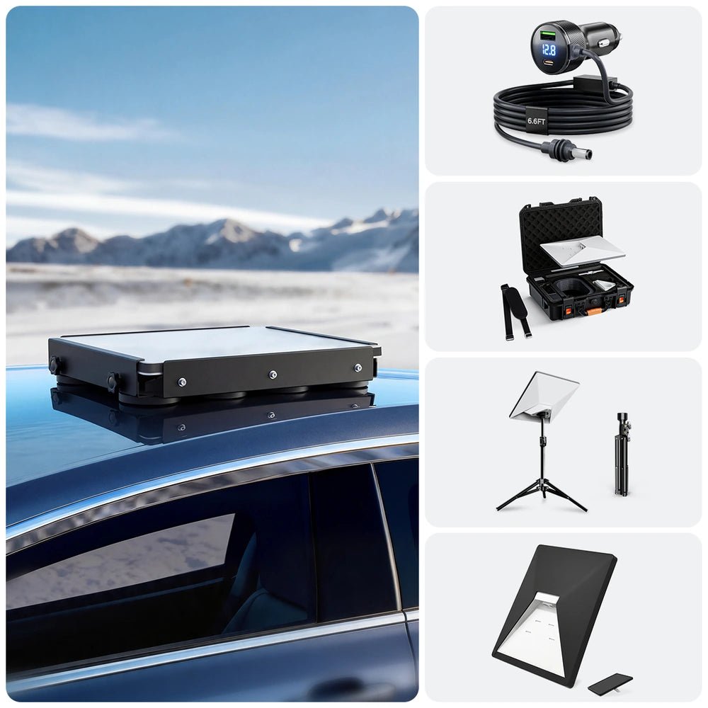 Starlink Mini Magnetic Roof Mount Travel Kit with Power, Cable, Case, Tripod & Cover - Parts4Star