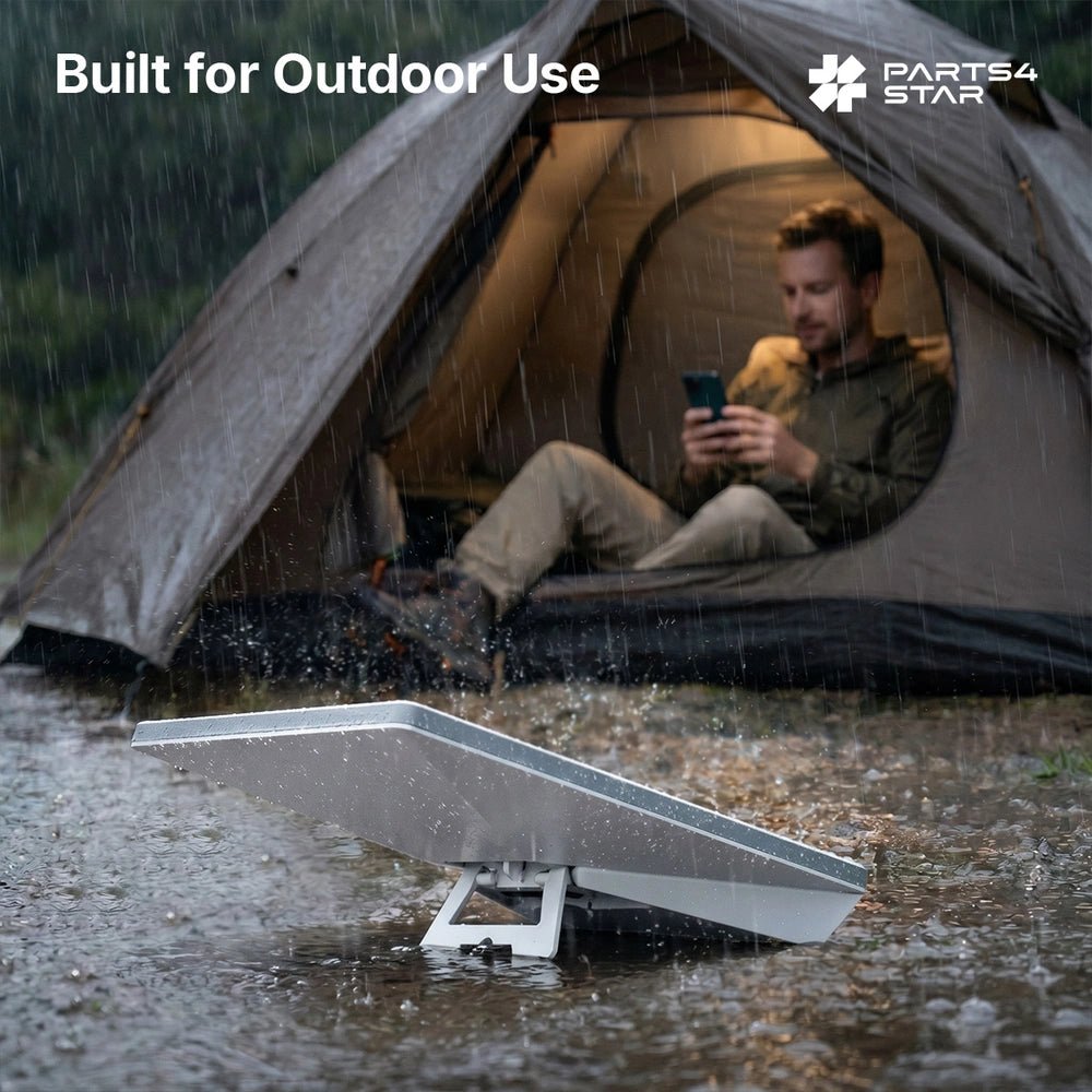 Starlink Mini Power Bank in rainy weather for outdoor use