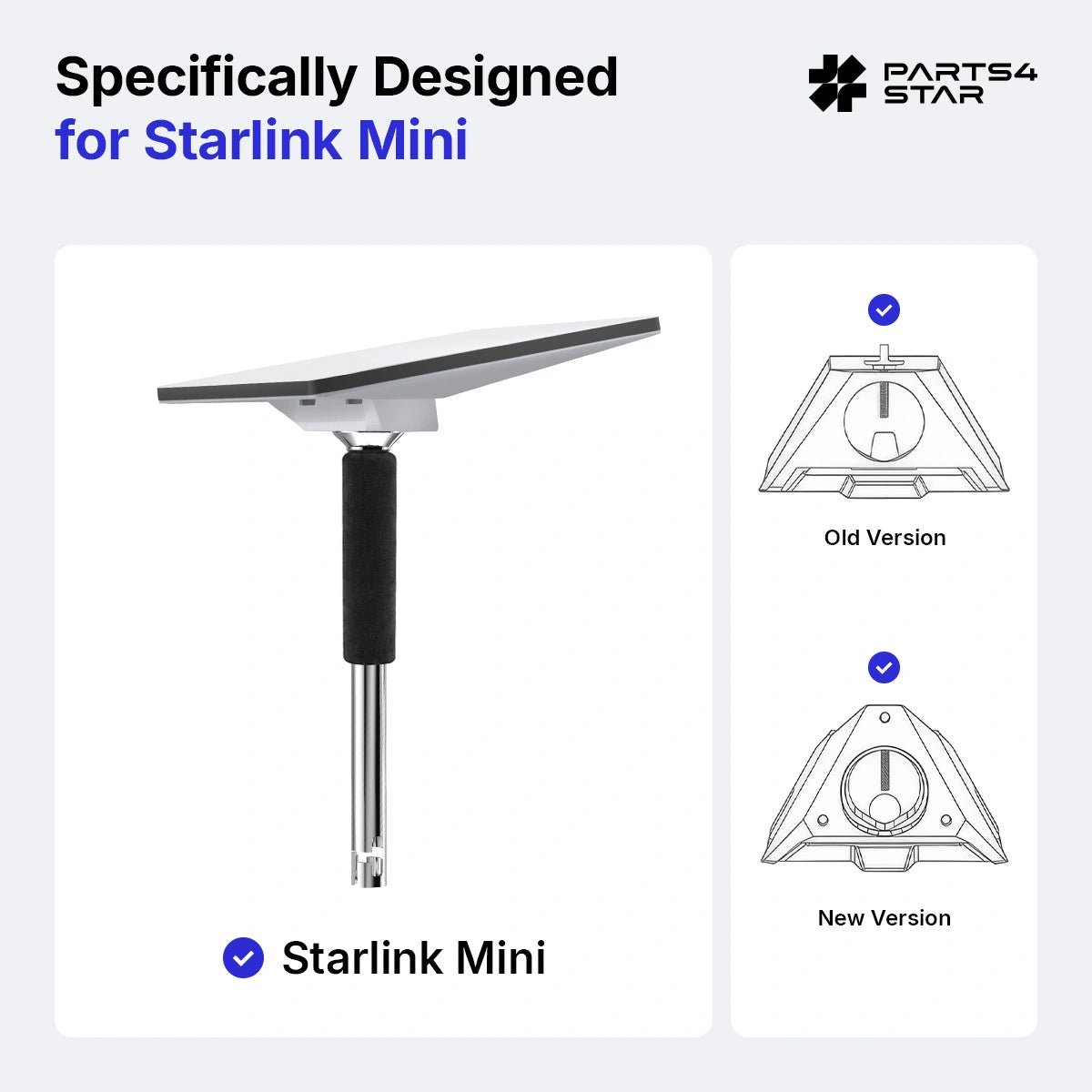 Starlink Mini Rod Holder Mount - Marine-Grade 316 Stainless Steel - Parts4Star