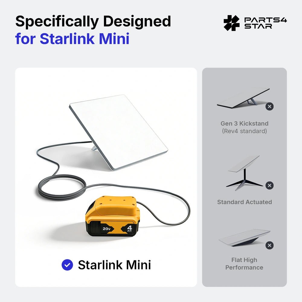 DeWalt Battery Adapter with DC Power Cable for Starlink Mini - Parts4Star