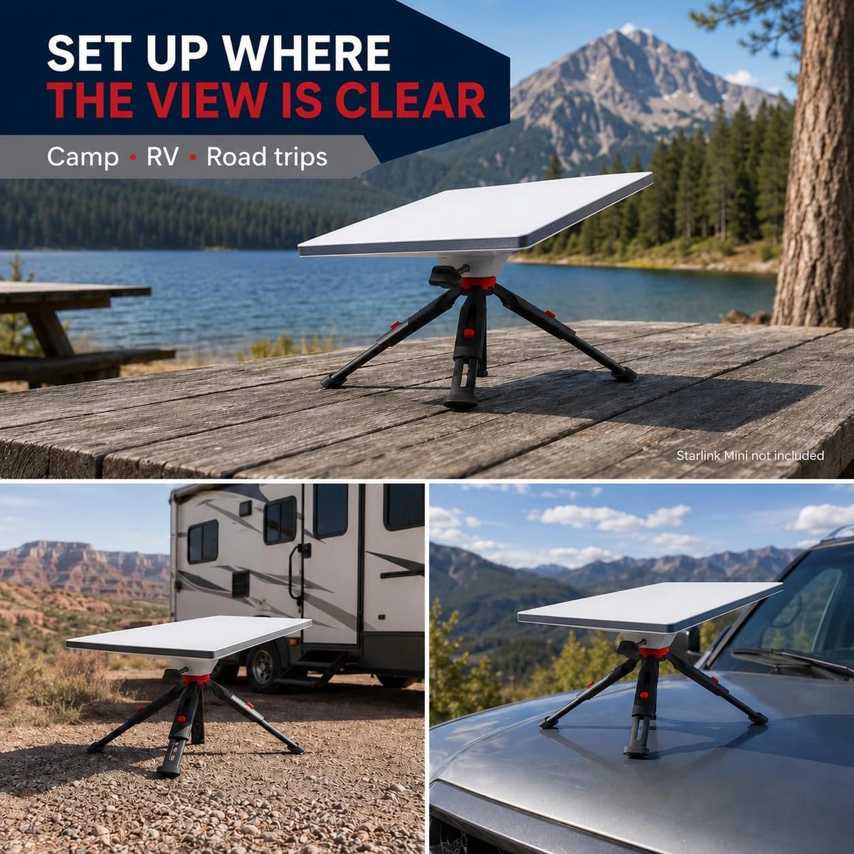 Starlink Mini Tripod Mount with Ground Mount Kit, Portable Stand - Parts4Star