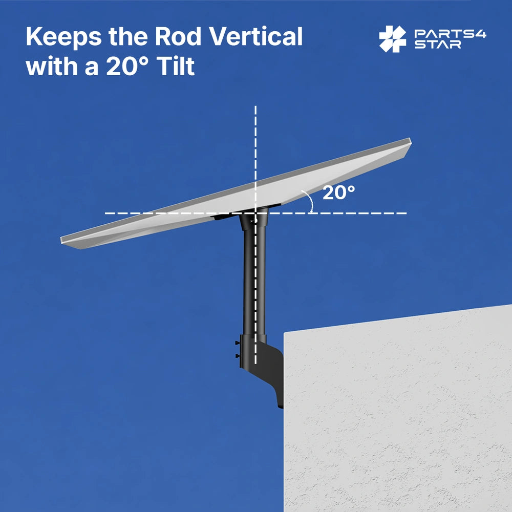 Starlink mount with 20-degree tilt feature