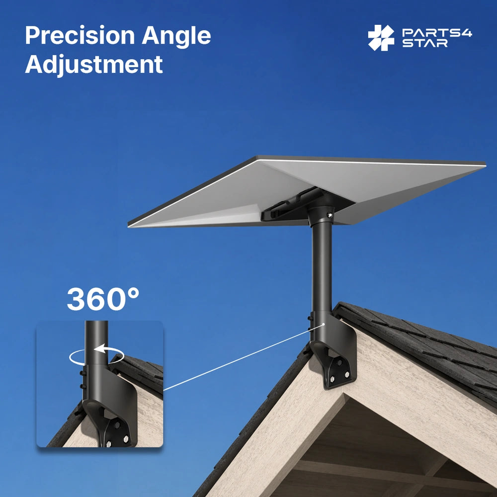 Starlink mount showing 360-degree angle adjustment