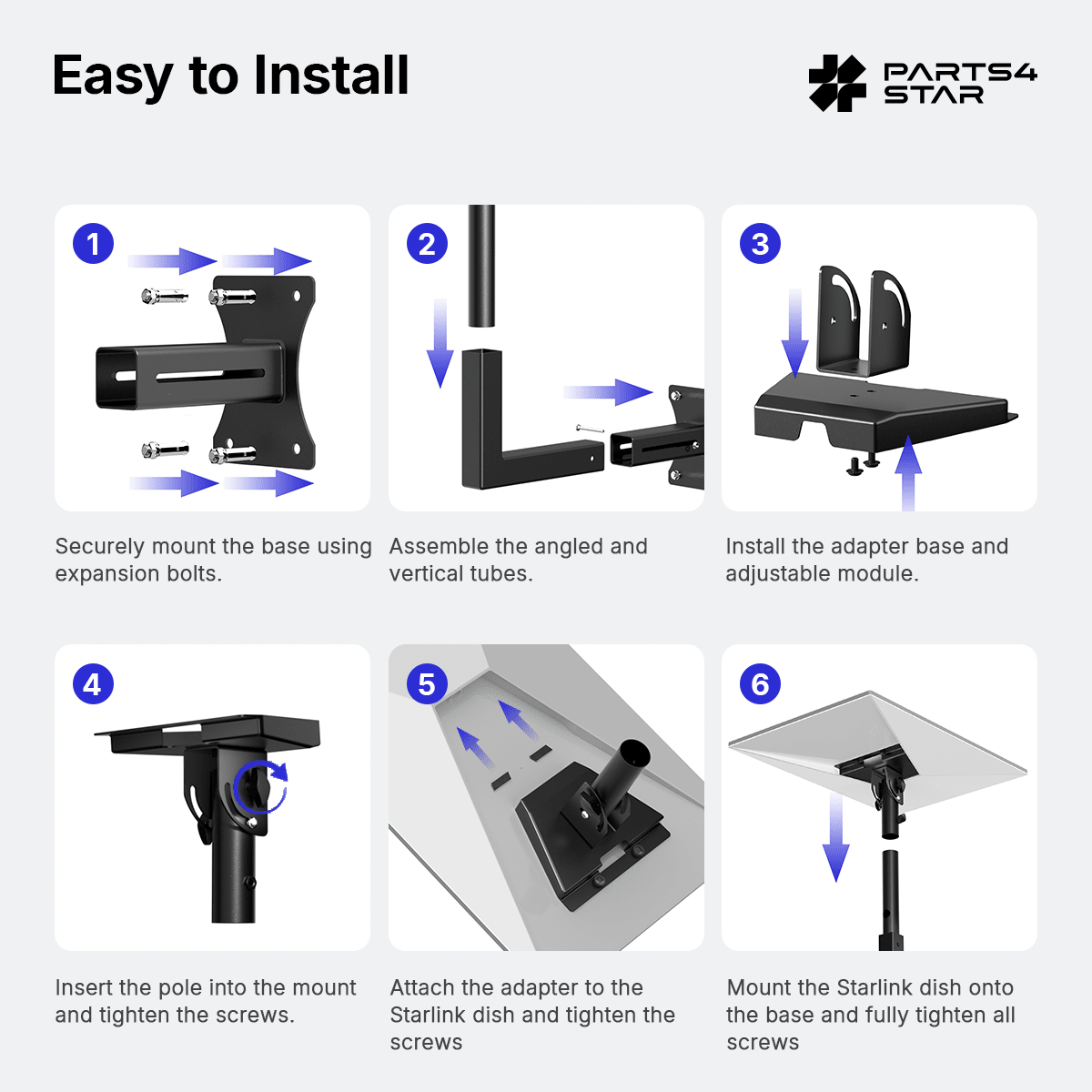 Starlink Gen 3 Wall Mount - Adjustable for Standard 4/4X - Parts4Star