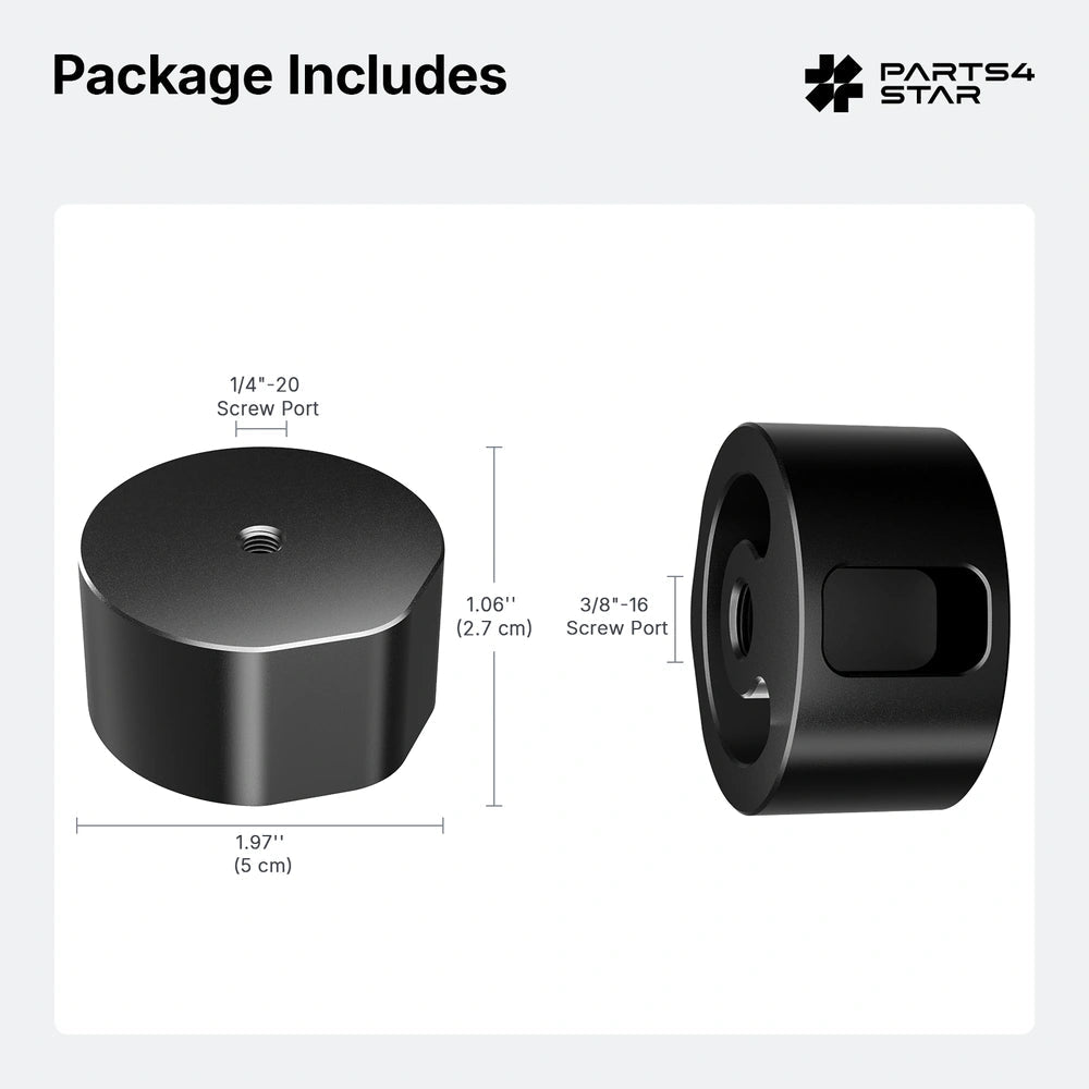 Starlink V5 Tripod Mount Adapter for Original Pipe Adapter - CNC Aluminum, 1/4"-20 & 3/8"-16 Threads - Parts4Star