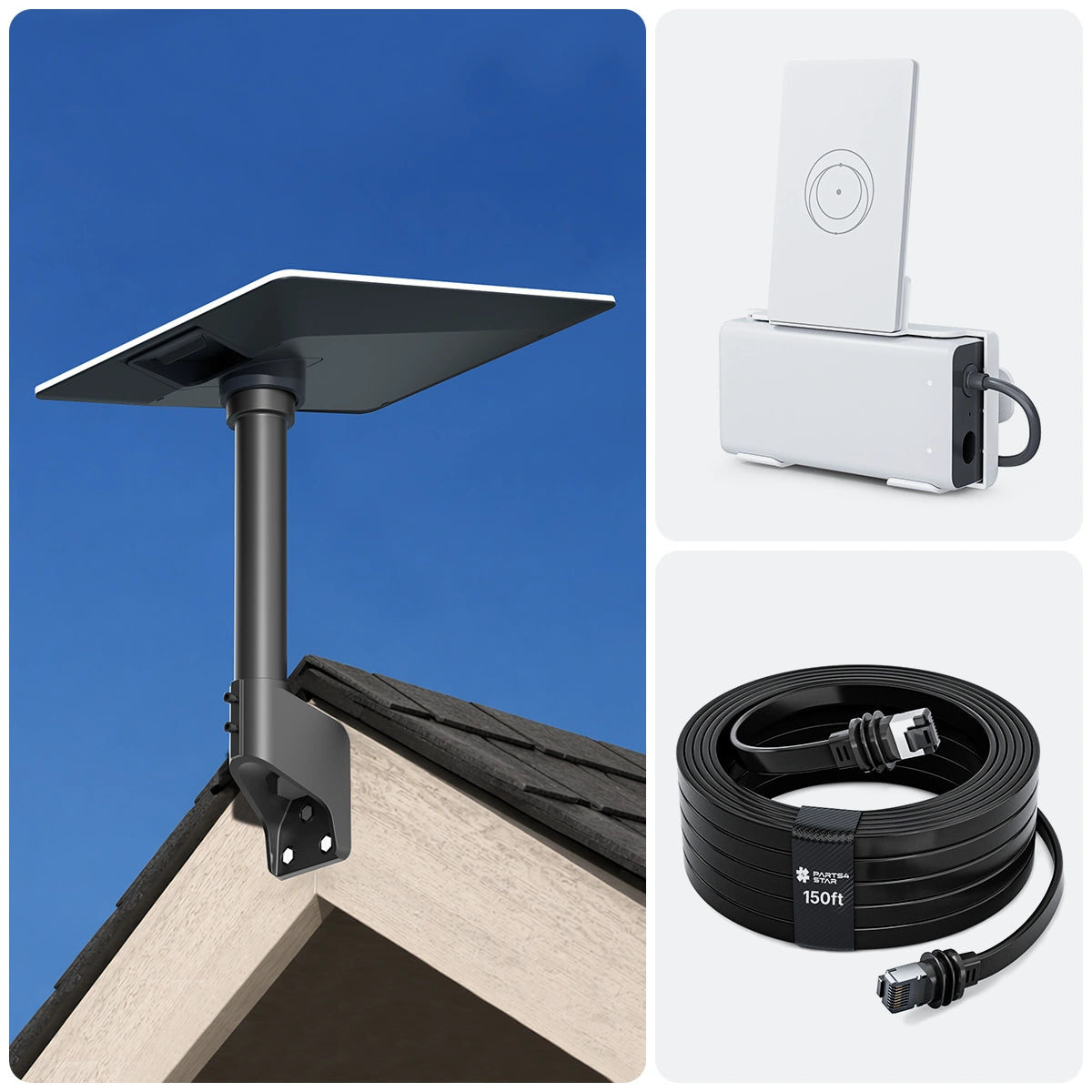 Starlink V5 Wall & Roof Mount Kit – Full Install Bundle with Cable & Router Mount