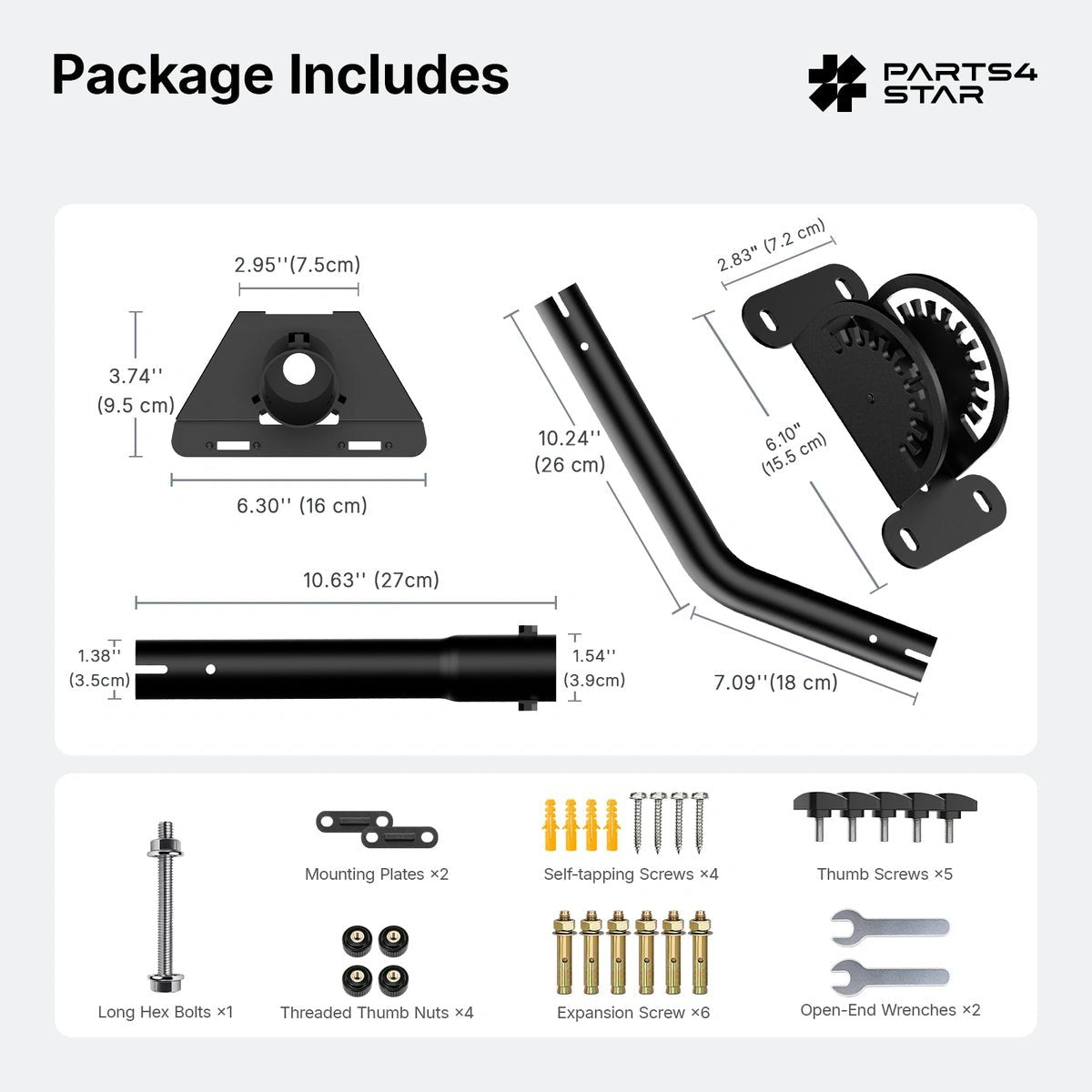 Starlink Mini Adjustable Wall Mount - 26" Pole - Parts4Star